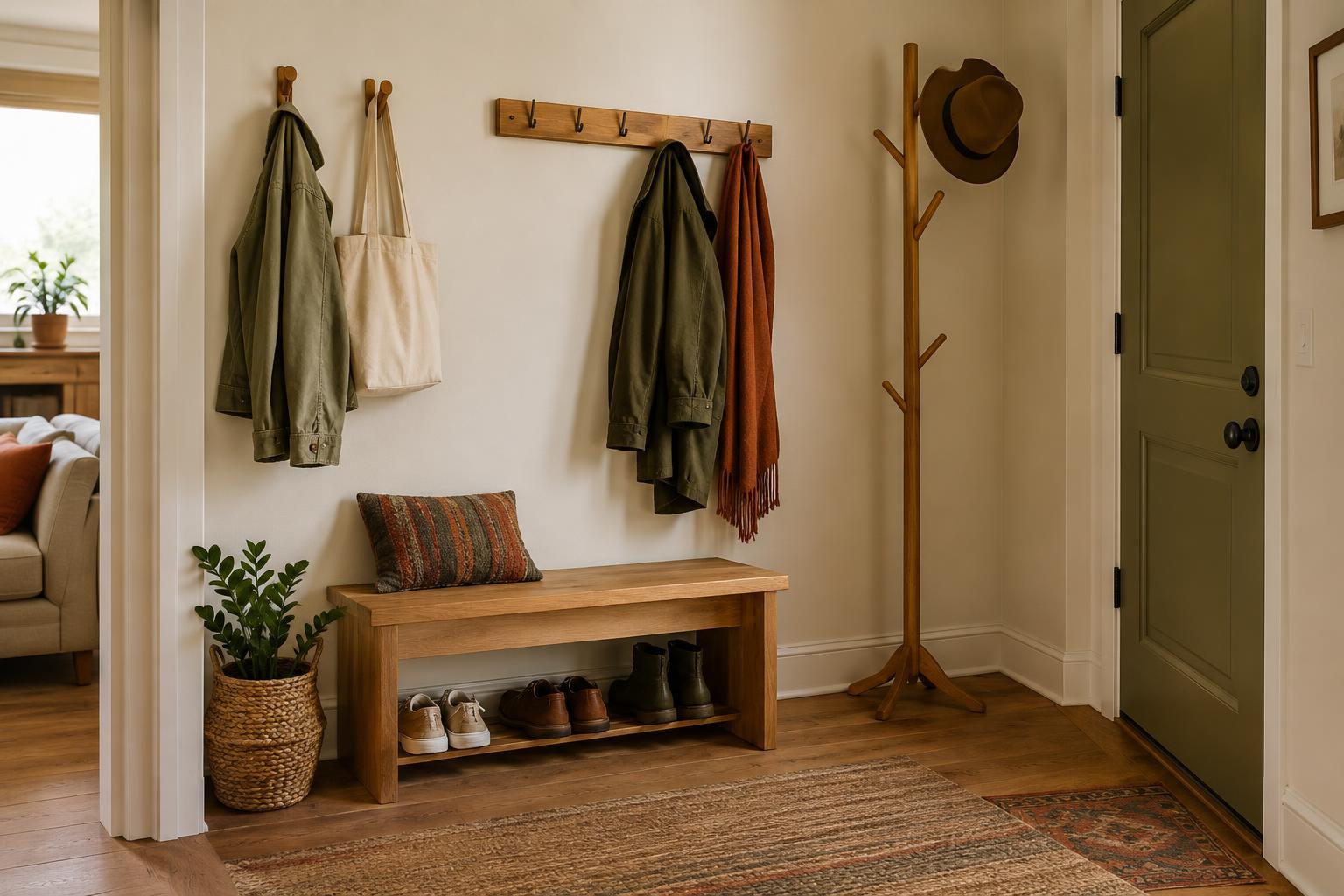 Wall Hooks, Rails, or Coat Racks: What Works Best in an Entryway?